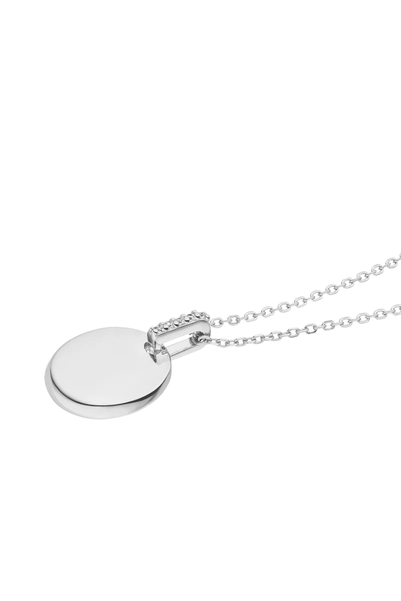Engravable Round Pavé Necklace