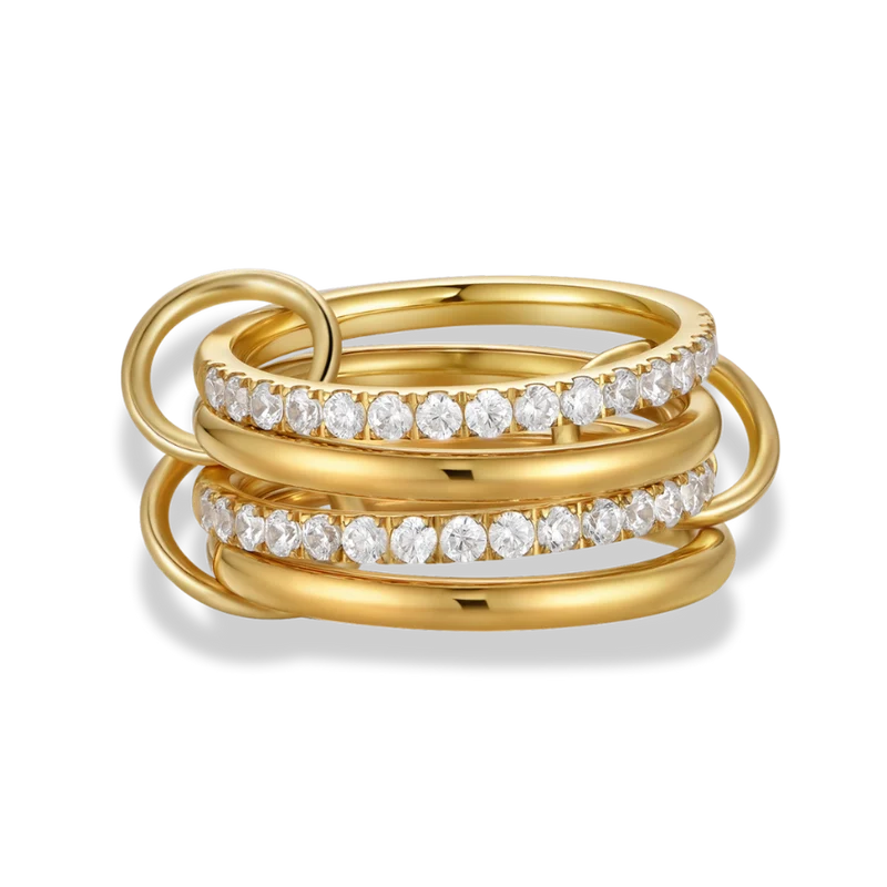Quadruple Pave Infinity Ring 14K Vergoldet