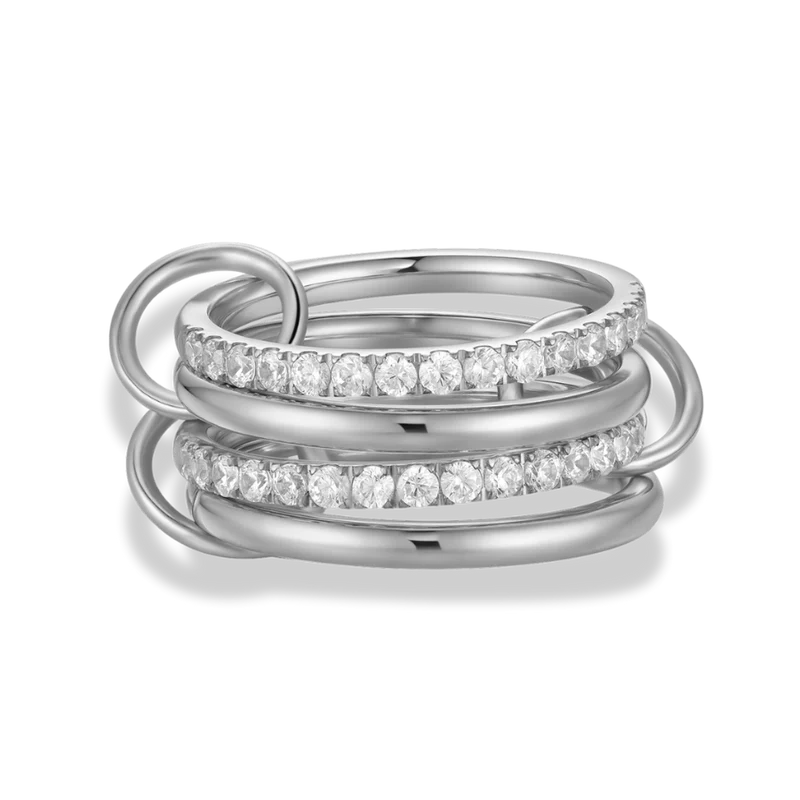 Quadruple Pave Infinity Ring 14K Vergoldet