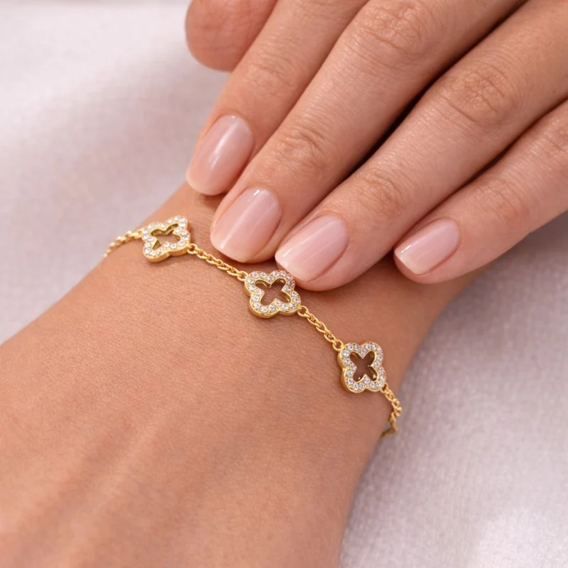Spring Lucky Leaf Armband 14K Vergoldet