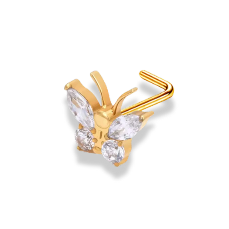 Pave Butterfly Nasenpiercing - Titan