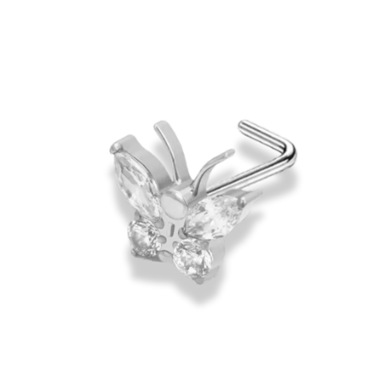 Pave Butterfly Nasenpiercing - Titan