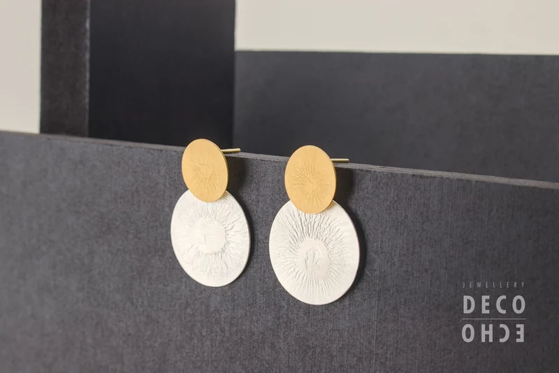 925er Silber Ohrhänger Vergoldet DECO ECHO E 043756