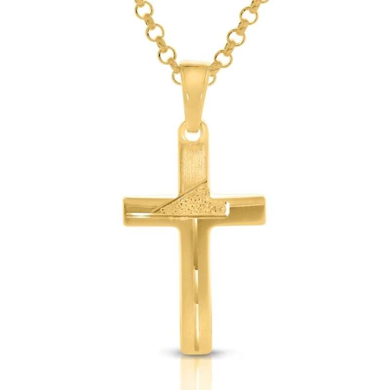 Kette Kreuz Anhänger vergoldet elegant schlicht
