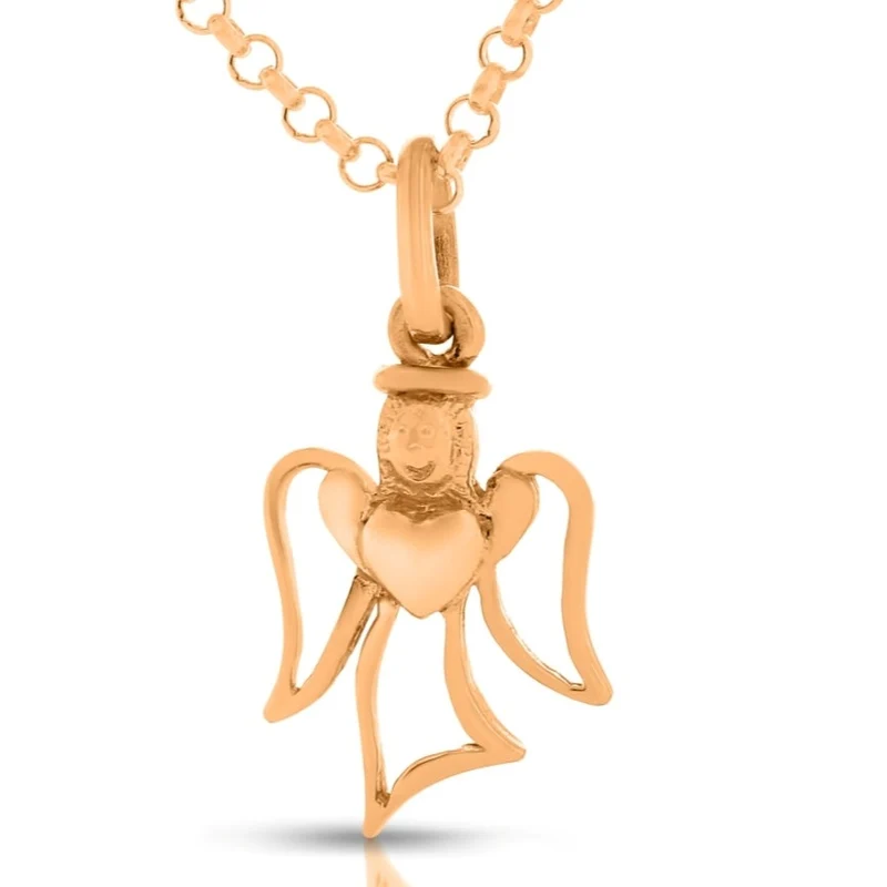 Geschenk Baby Patenkind Geburt Taufkette rosé vergoldet Taufgeschenk Kettenanhänger Engel