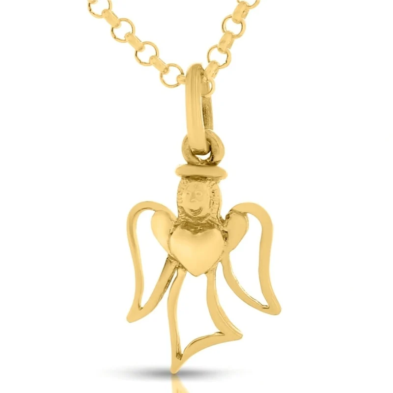 Schutzengel vergoldet 925 Silber Kette Engel Schmuck Herz zur Taufe