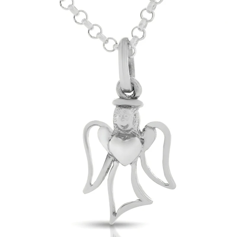 Engel mit Herz 925 Silber Schutzengel Kette