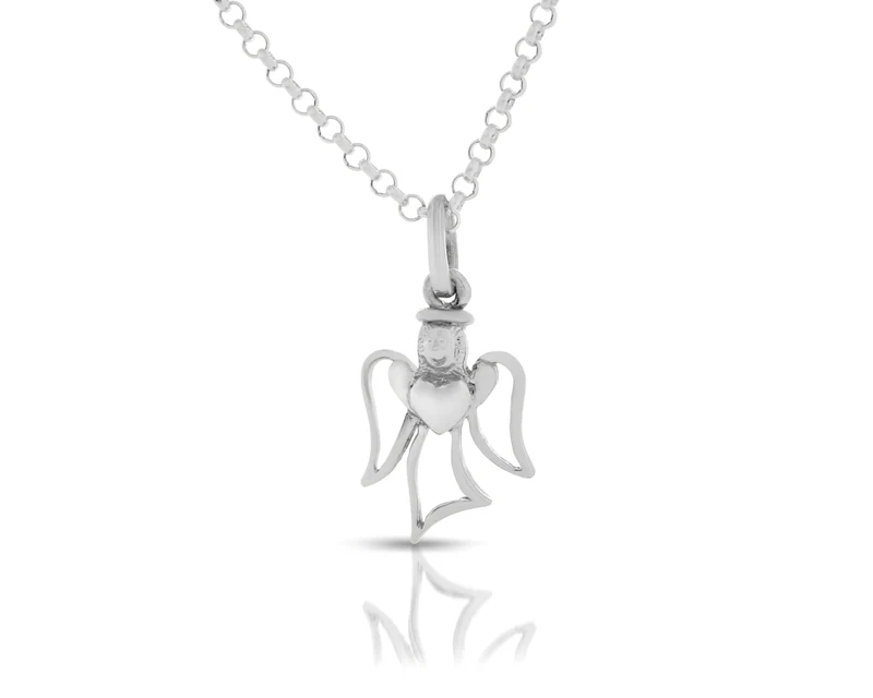 Engel mit Herz 925 Silber Schutzengel Kette