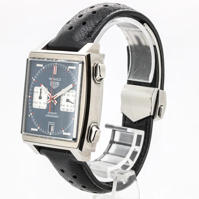 Tag Heuer Monaco 39mm Cal.11 CAW211P Leder Chronograph Box AVS19052