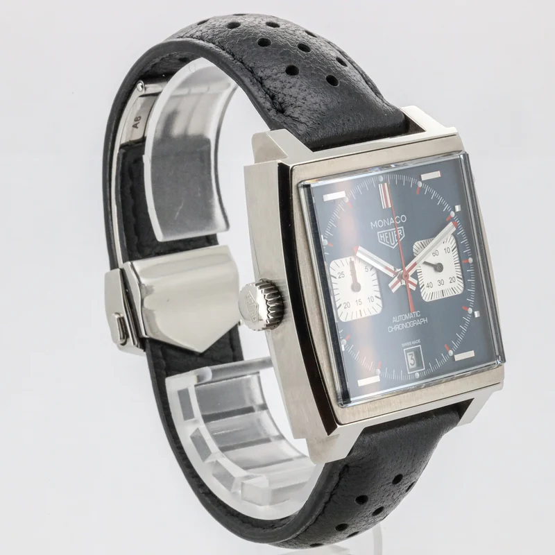 Tag Heuer Monaco 39mm Cal.11 CAW211P Leder Chronograph Box AVS19052