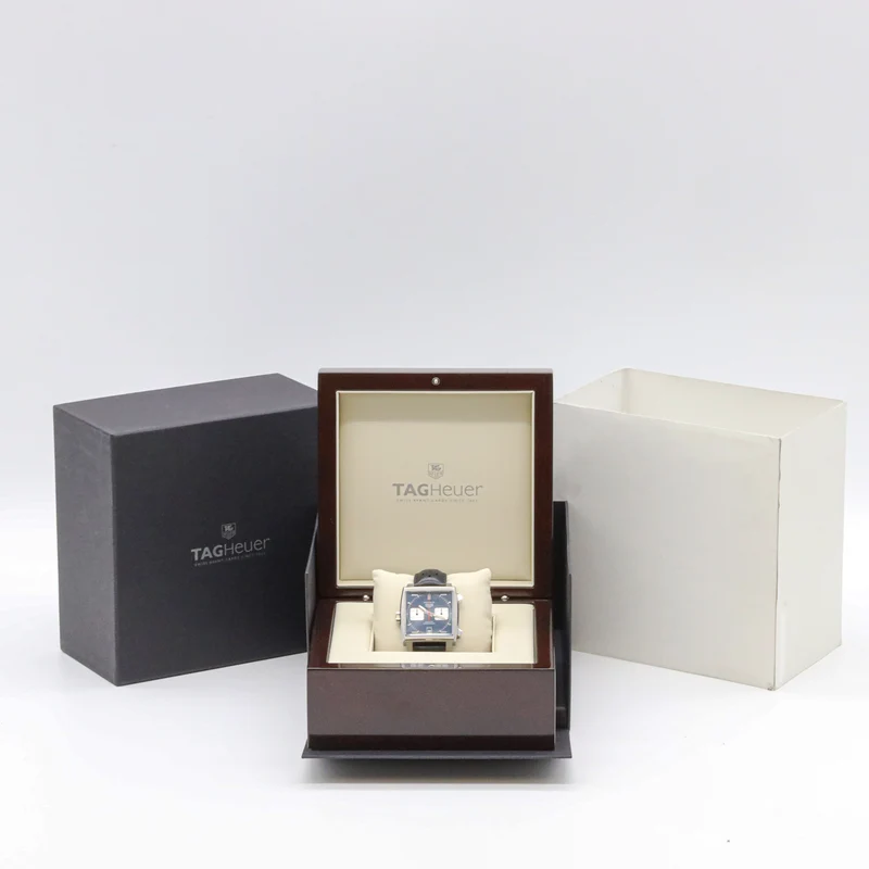 Tag Heuer Monaco 39mm Cal.11 CAW211P Leder Chronograph Box AVS19052