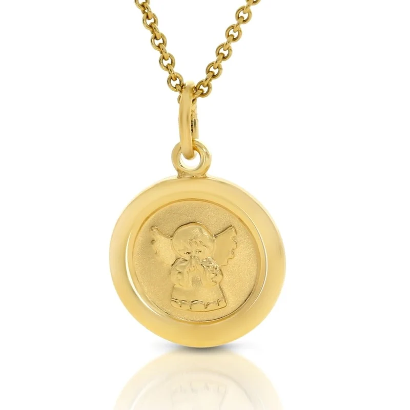 Engel Schmuck Gold Kette Anhänger rund 333er Gold