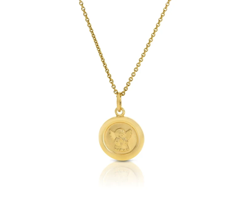 Engel Schmuck Gold Kette Anhänger rund 333er Gold