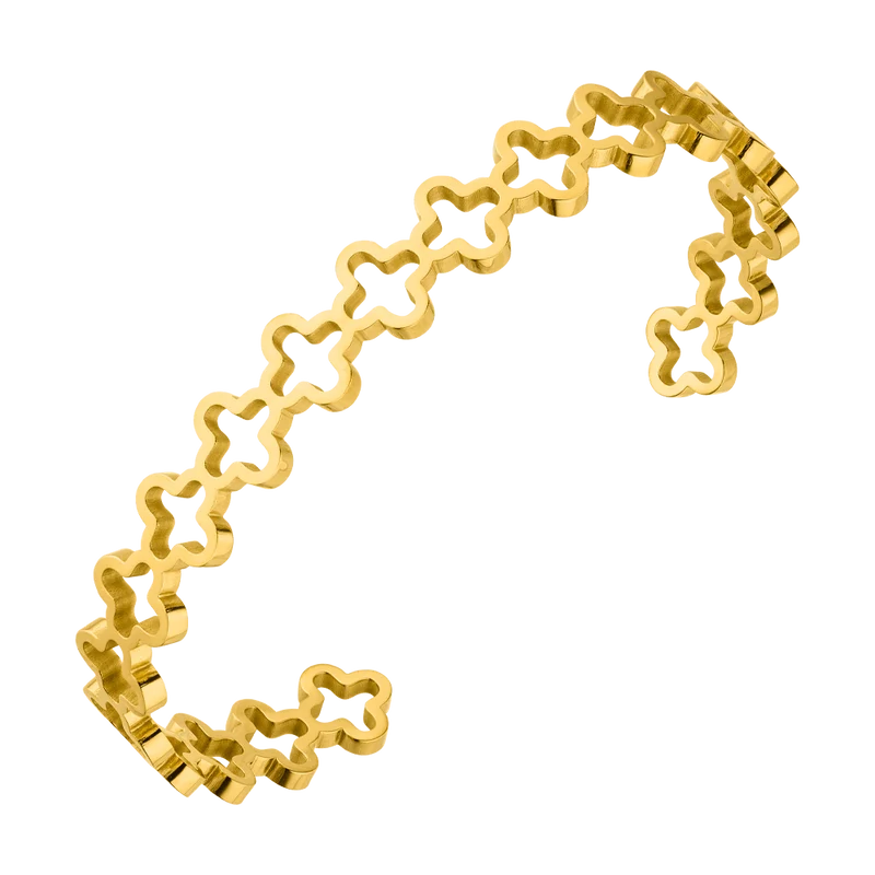 Endless Clover Armreif | 18K vergoldet