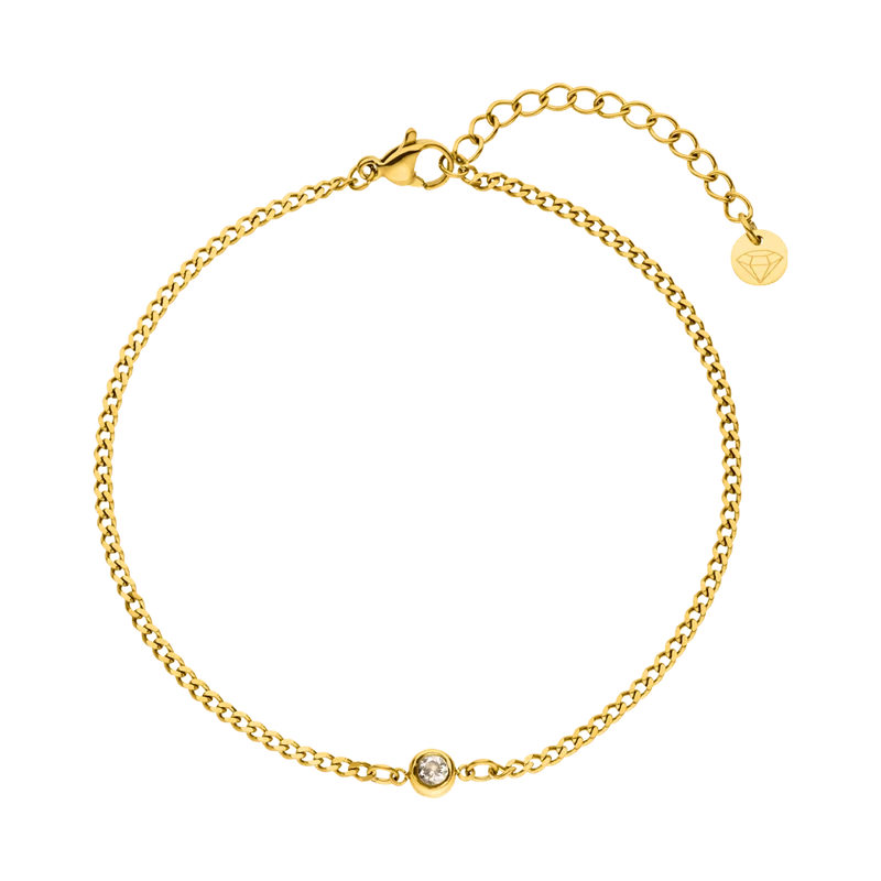 One Stone Fußkette | 18K vergoldet