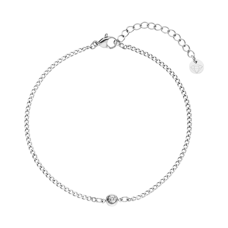 One Stone Fußkette | 18K vergoldet