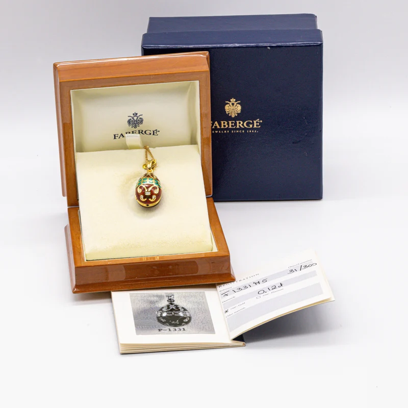 Faberge Anhänger Ei XL Zertifikat 750/18k Emaille Brillanten F-133175