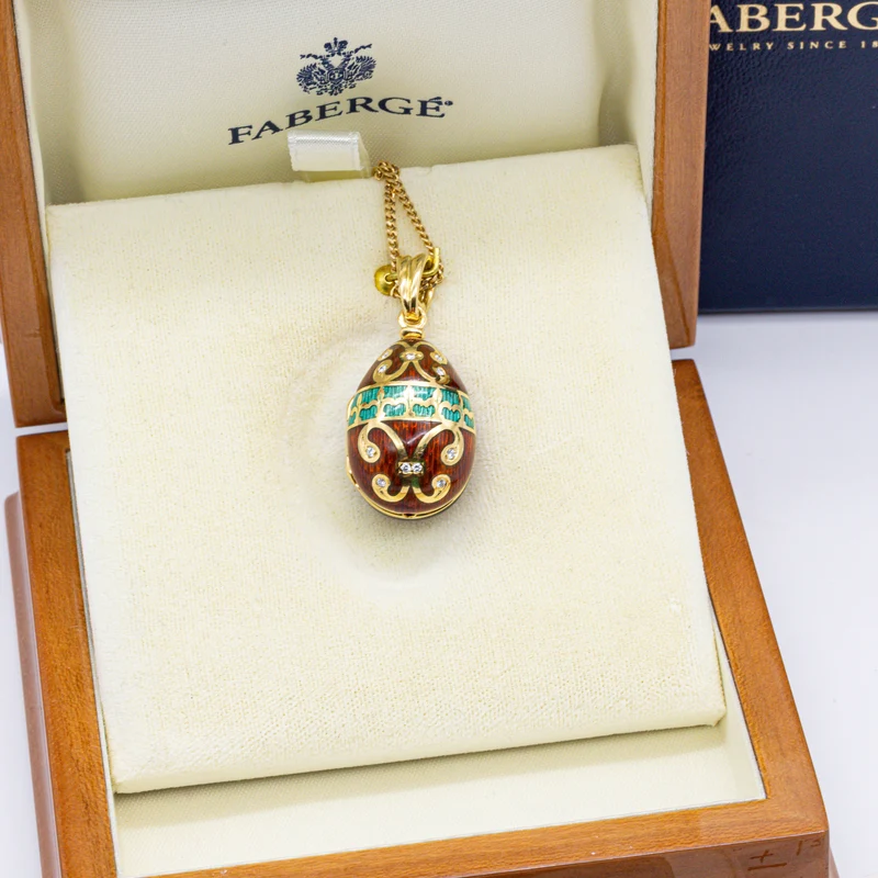 Faberge Anhänger Ei XL Zertifikat 750/18k Emaille Brillanten F-133175