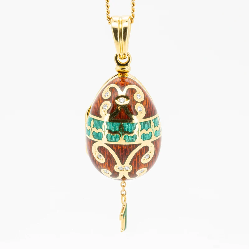 Faberge Anhänger Ei XL Zertifikat 750/18k Emaille Brillanten F-133175
