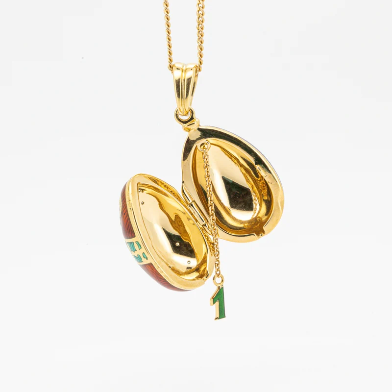 Faberge Anhänger Ei XL Zertifikat 750/18k Emaille Brillanten F-133175