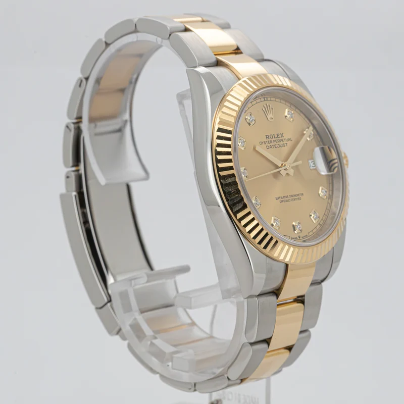 Rolex Datejust 41 126333 Oyster Stahl Gold Diamond Dial Automatik LC100 X