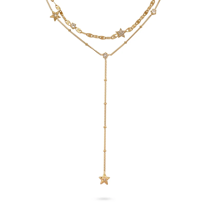 Layer-Kette Stern | mit Kristallen von Swarovski® (Weiß)