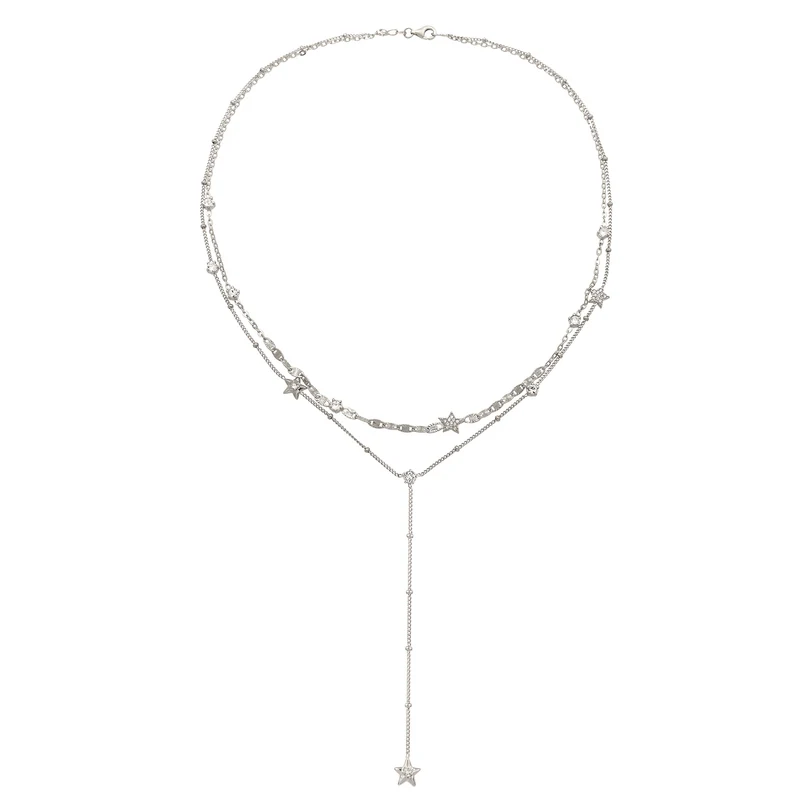 Layer-Kette Stern | mit Kristallen von Swarovski® (Weiß)