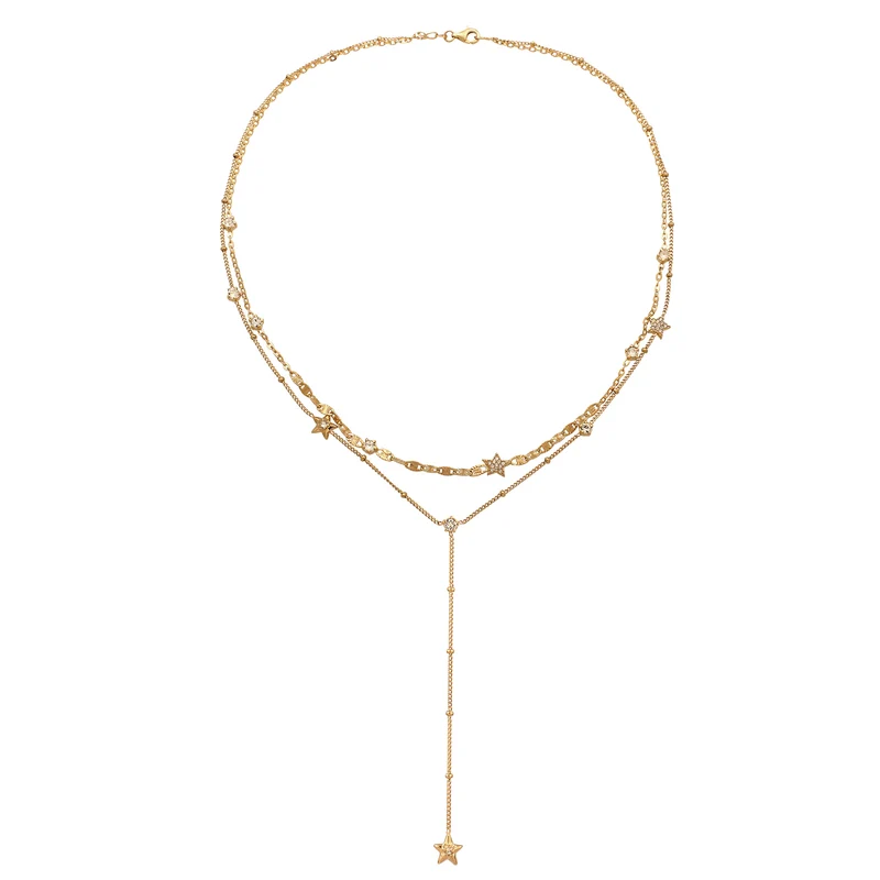 Layer-Kette Stern | mit Kristallen von Swarovski® (Weiß)