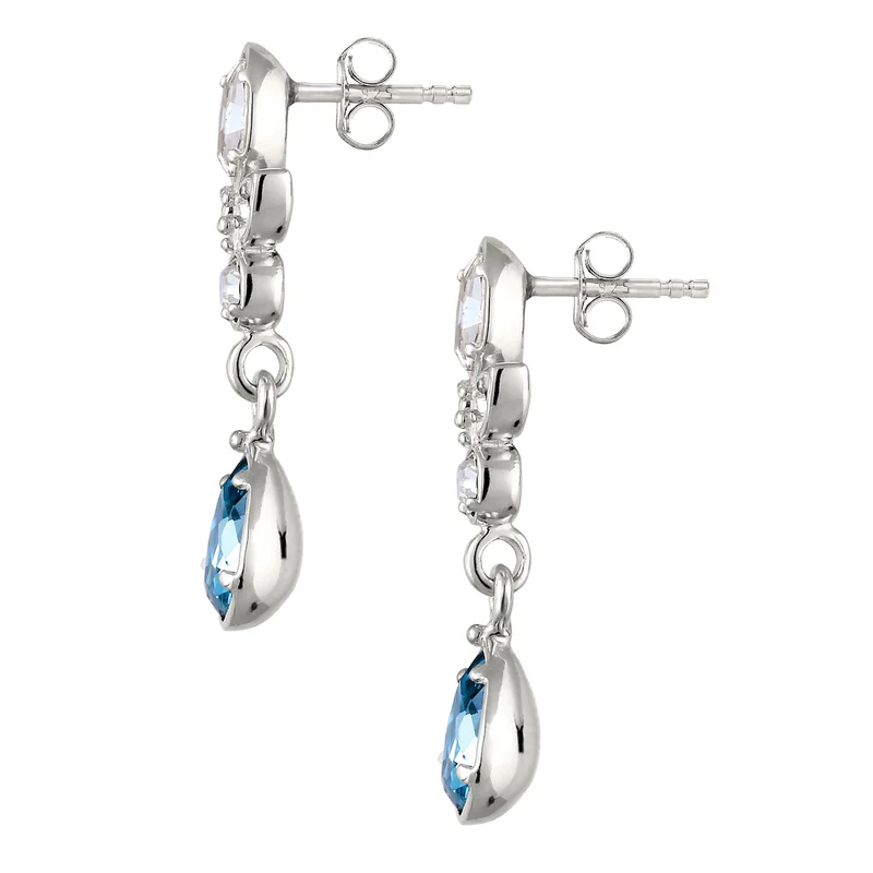 Ohrstecker | Mit Kristallen von Swarovski® (Hellblau & Weiß)