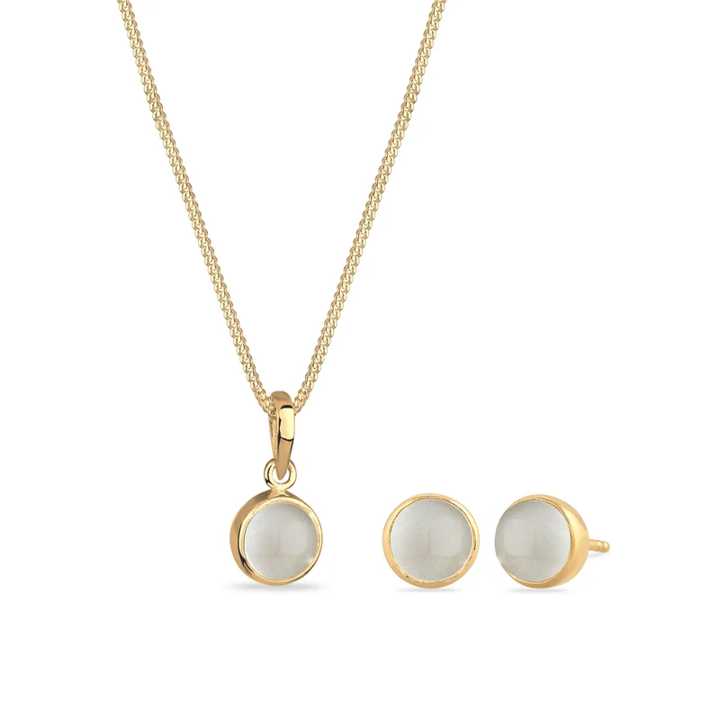 Schmuckset | Mondstein (Weiß)