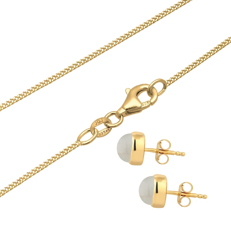 Schmuckset | Mondstein (Weiß)