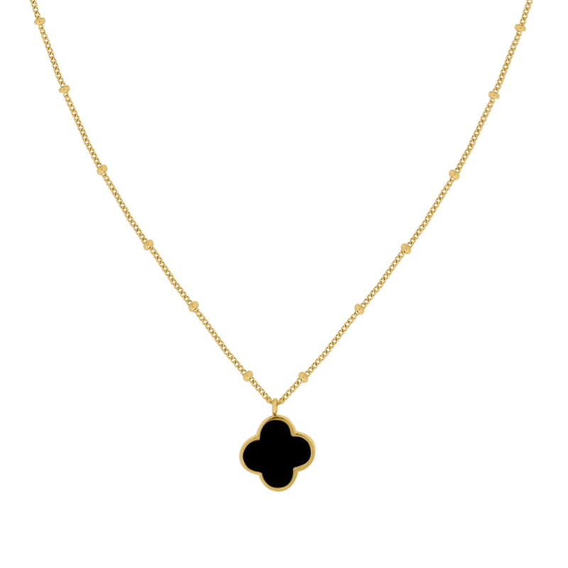 Noir Lucky Leaf Kette 14K Vergoldet
