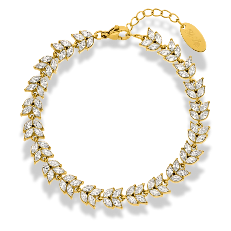 Crystal Leaves Armband 14K Vergoldet
