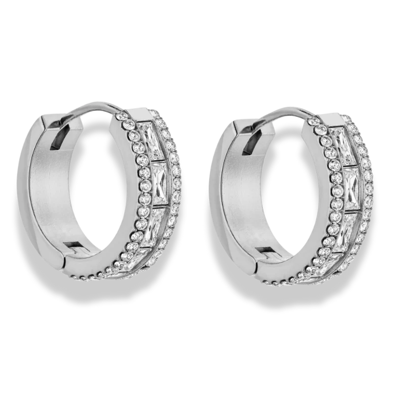 Irene Spark Huggie Hoop Ohrringe 14K Vergoldet