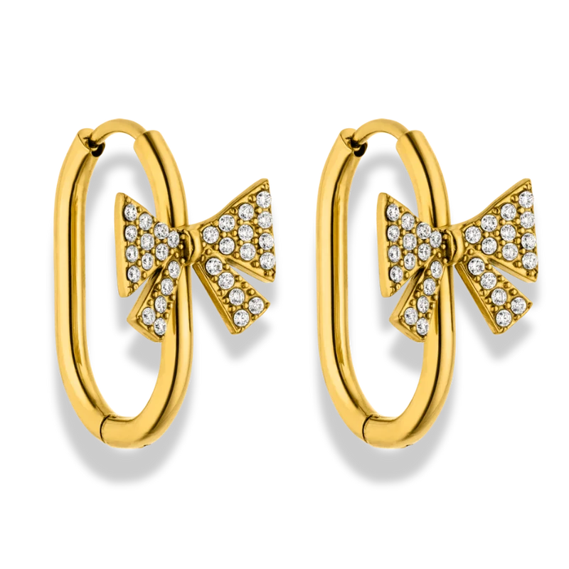 Oval Ribbon Huggie Hoop Ohrringe 14K Vergoldet