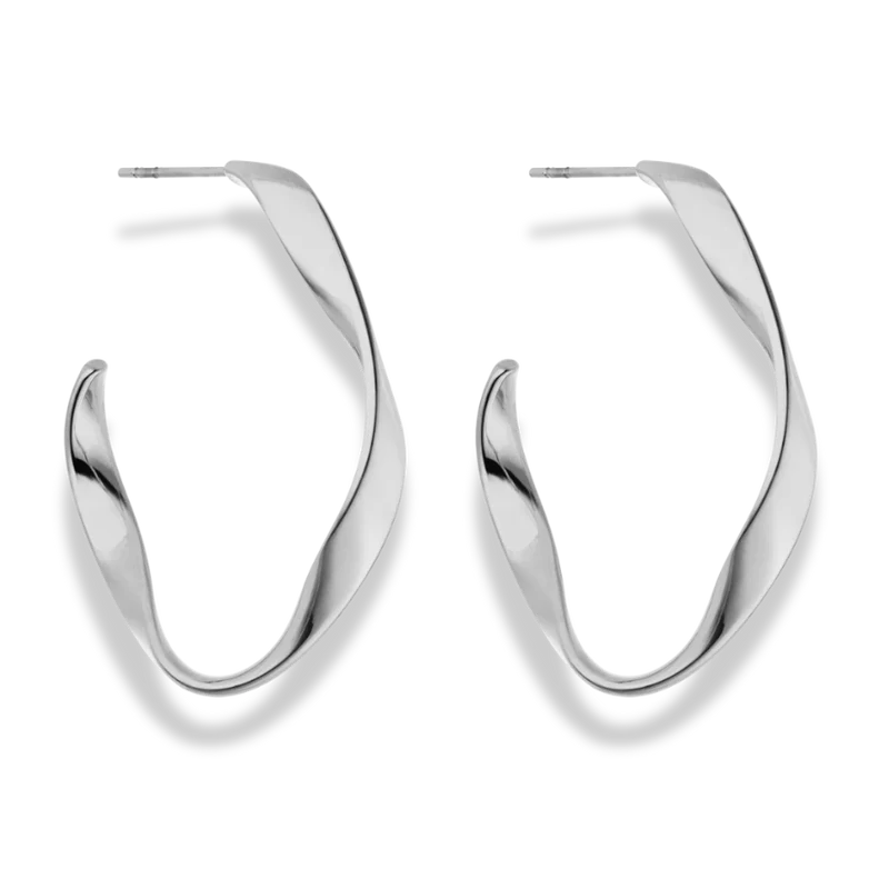 Curved Meltdown String Ohrstecker 14K Vergoldet
