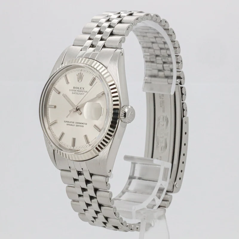 Rolex Datejust 36 1601 Jubilee silverdial Edelstahl Weißgold Service Paper AVS19051