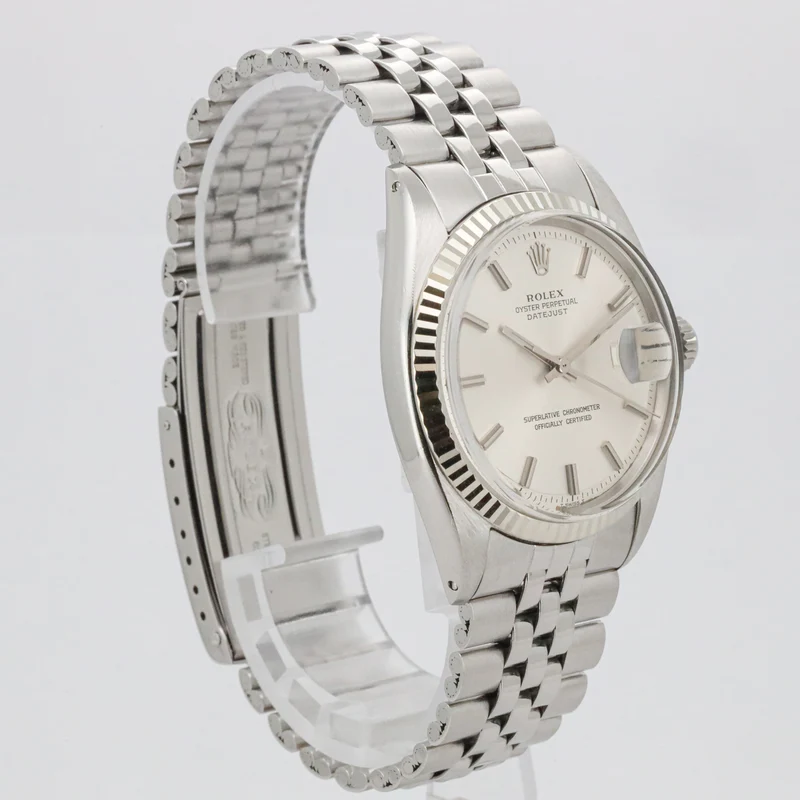 Rolex Datejust 36 1601 Jubilee silverdial Edelstahl Weißgold Service Paper AVS19051