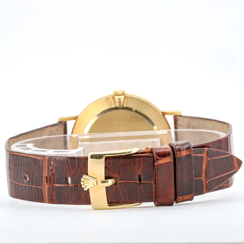 Rolex Cellini 32mm 4112 750 Gold Leder Alligator Handaufzug AVS19050