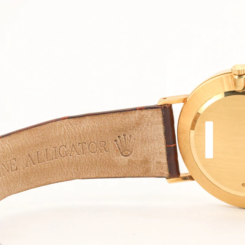 Rolex Cellini 32mm 4112 750 Gold Leder Alligator Handaufzug AVS19050