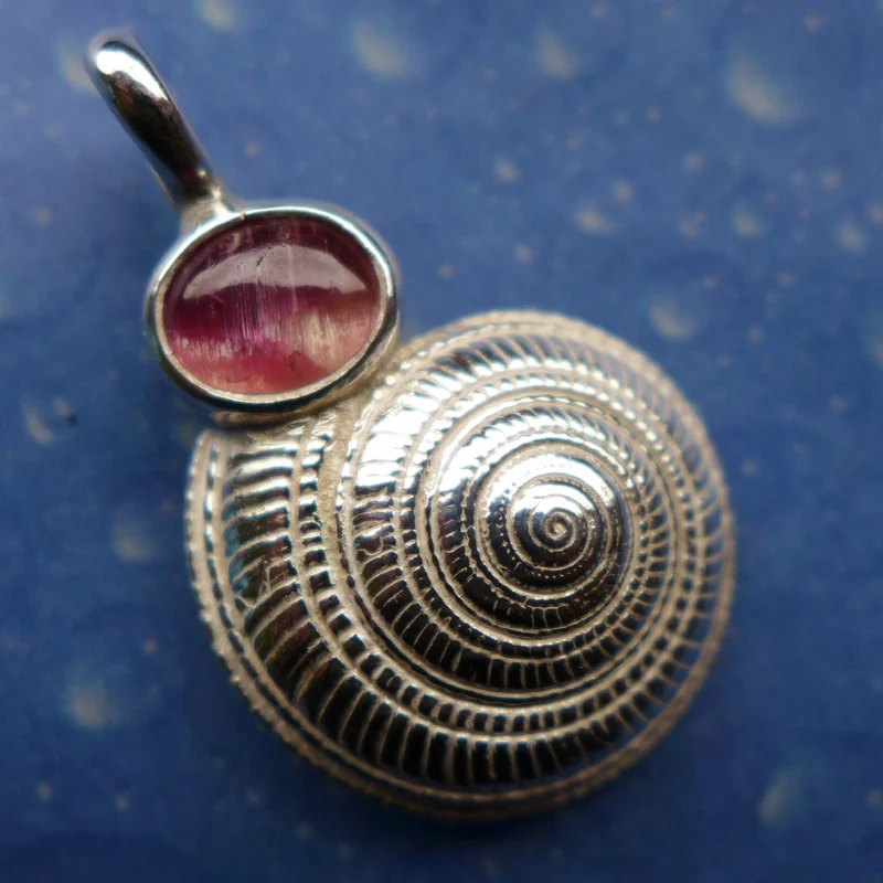 Schneckenhaus Kette Turmalin Silber Schmuck Sonnenuhr
