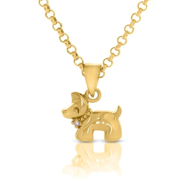 Kette Hund vergoldet Kinderkette Geschenk Mädchen