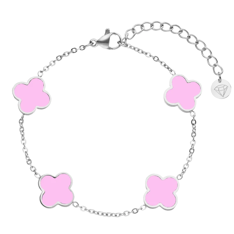 Pink Clover Armband | 18K vergoldet