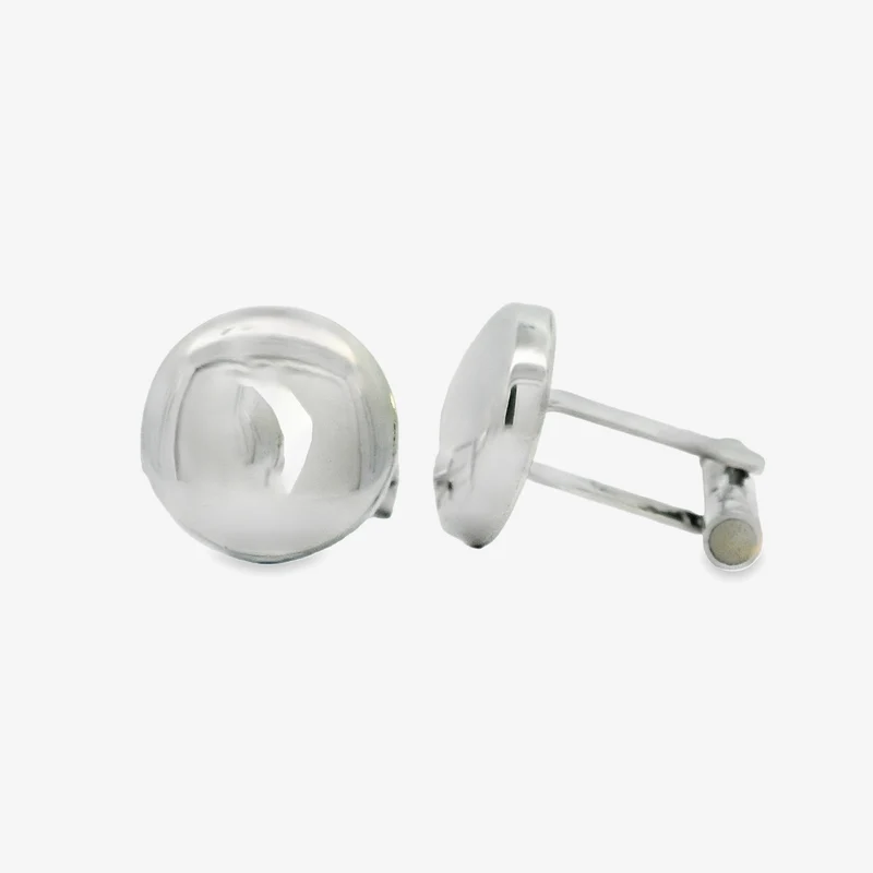 Men's Silver Circular Cufflinks