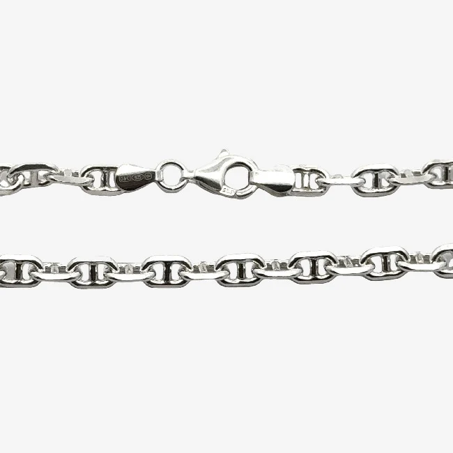 Men's Silver Anchor Link Bracelet, 22cm