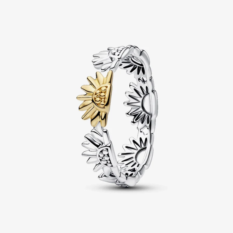 Sunflower Two-Tone Band Ring, Size 52
