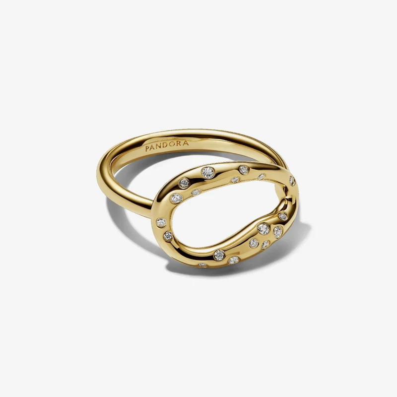 Organically Shaped Stone-Set Statement Ring, Size 56