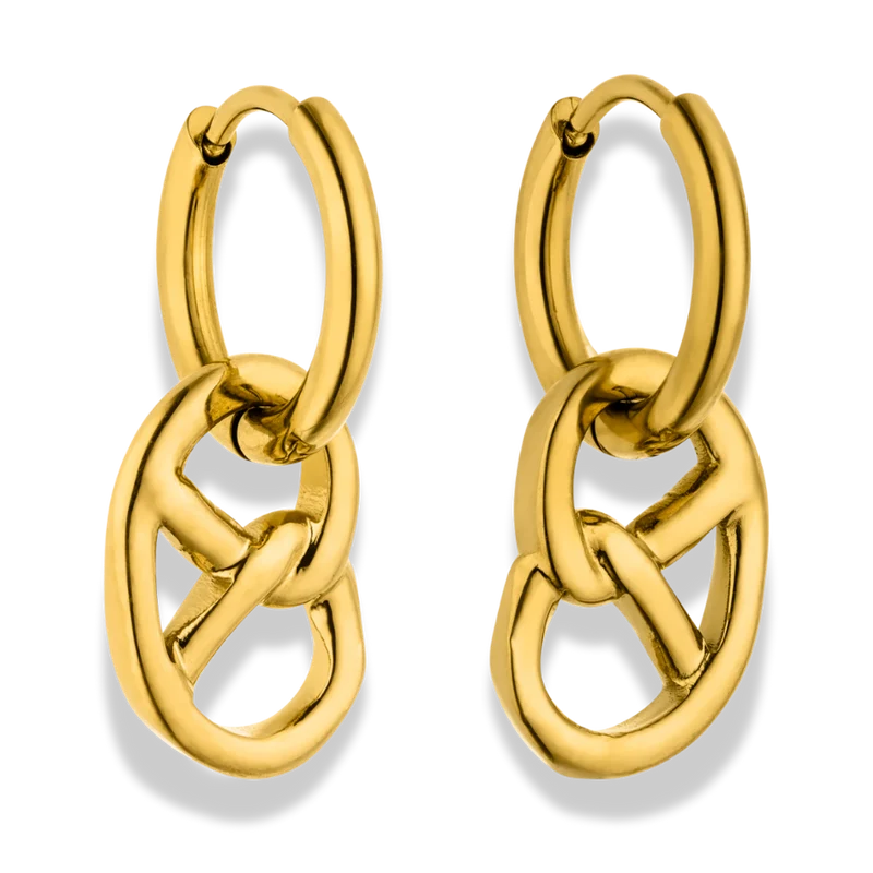 Simple Pretzel Huggie Hoop Ohrringe 14K Vergoldet