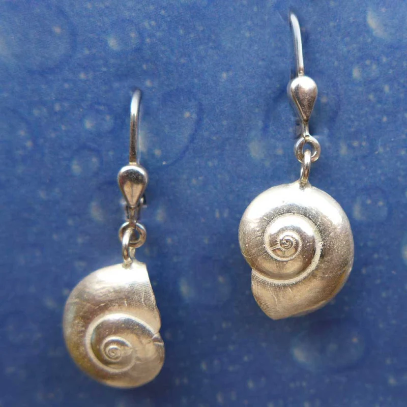 Schnecken Ohrringe Silber Sonnenknopf