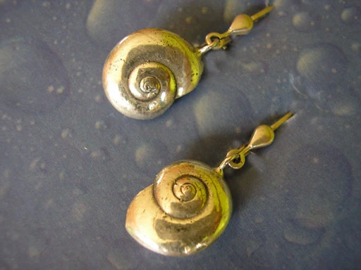 Schnecken Ohrringe Silber Sonnenknopf